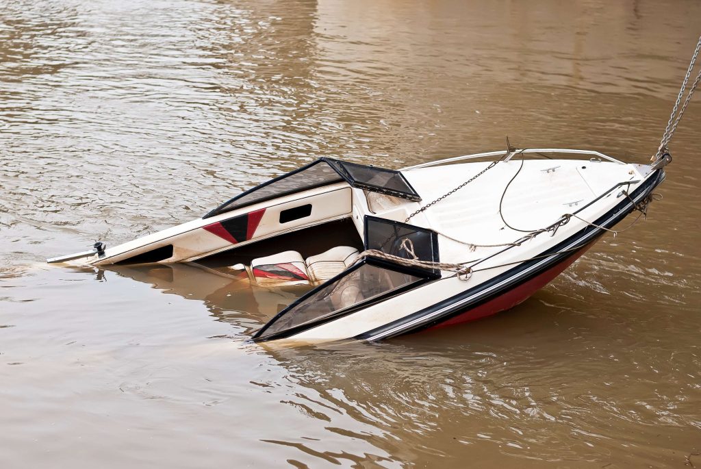 A Houston Boat Accident can lead to property damage like this Texas City boat