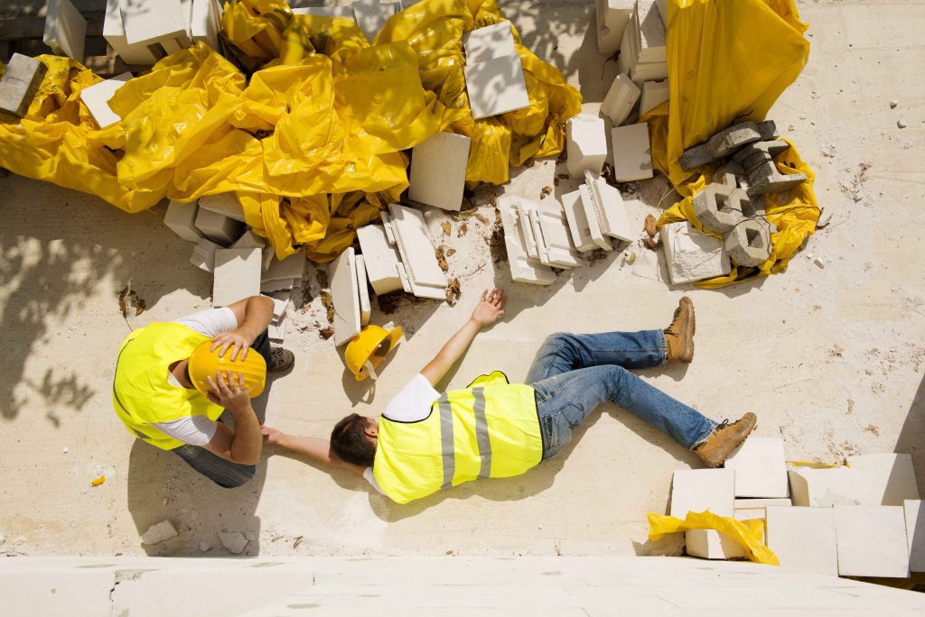Falls are a common cause of injuries on construction sites make sure to wear a harness