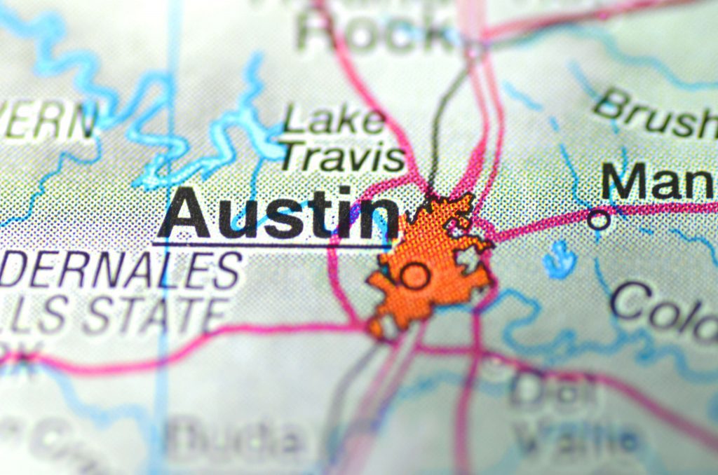 Map of areas covered by our Austin Car Accident Attorney